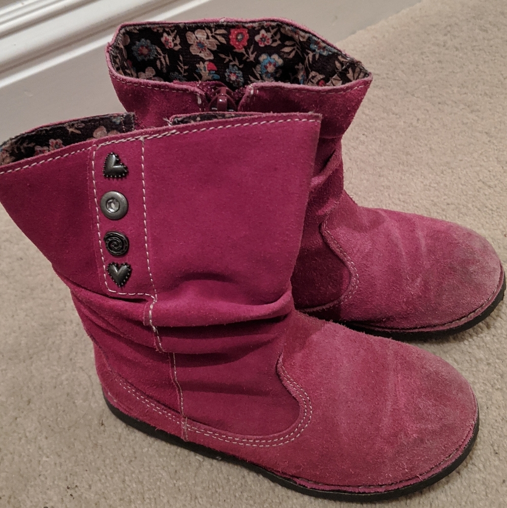 Circo Pink Leather Suede Boots: Size 10